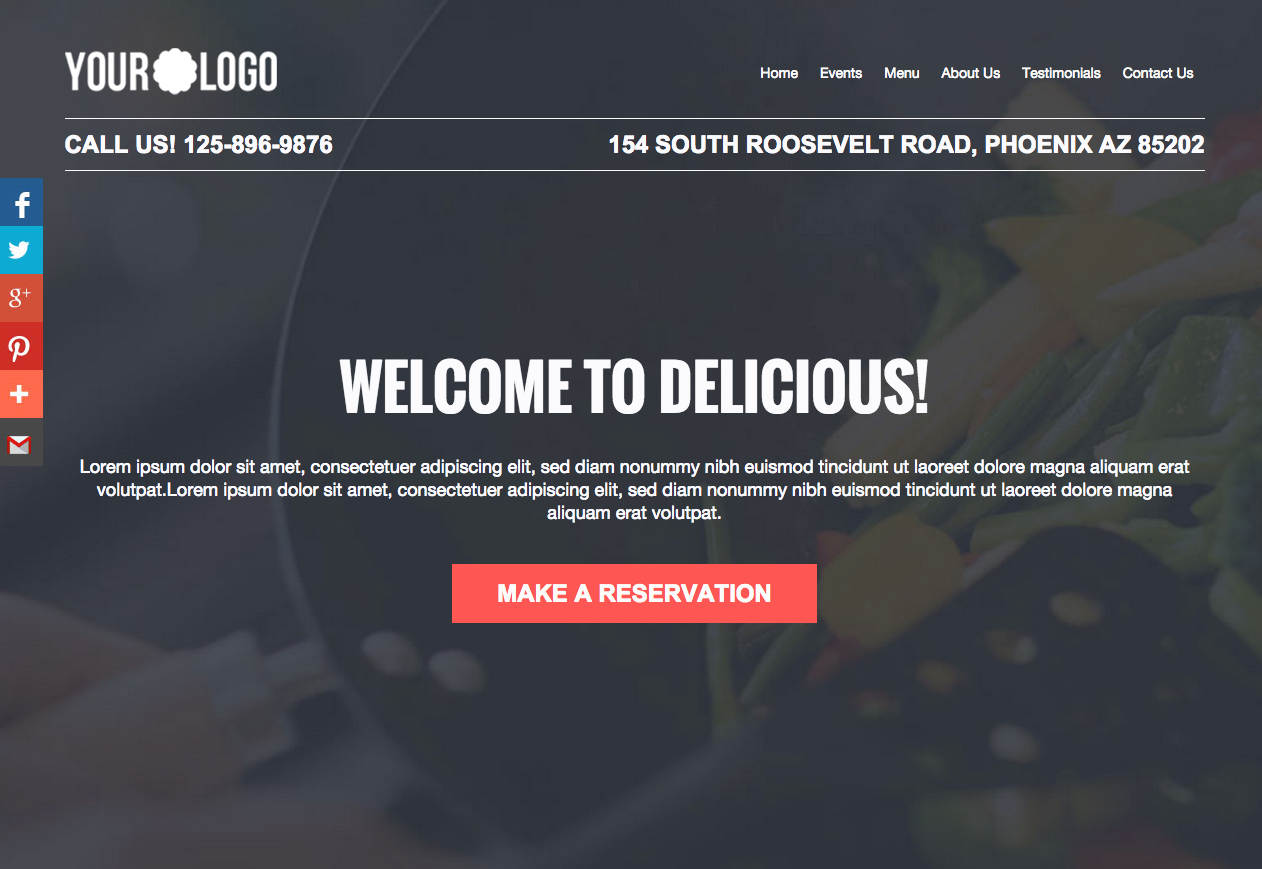 Delicious reservation template from LeadPages