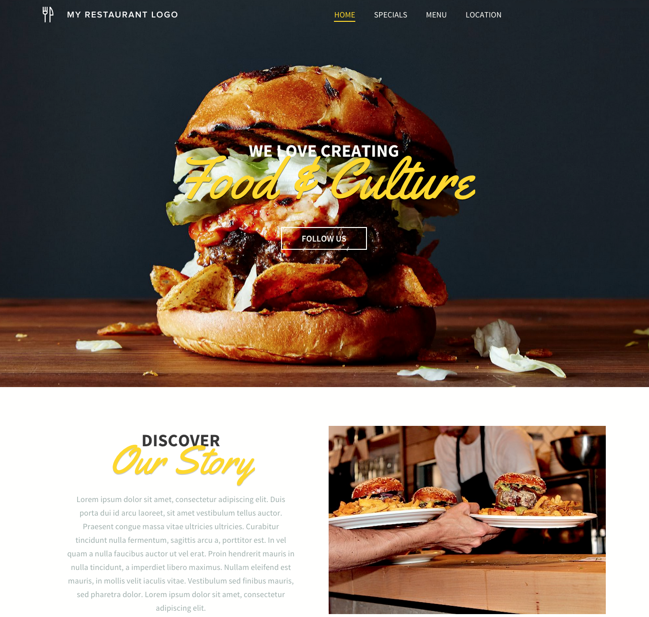 LeadPages template for restaurants