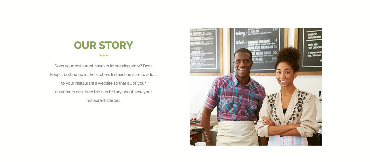 Restaurant landing page template from LeadPages