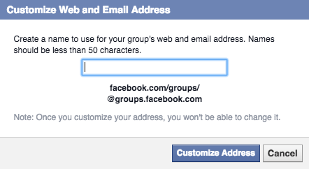Custom Facebook Group url