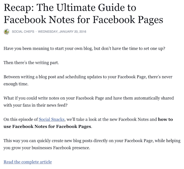 10 Ways to Use Facebook Notes for Business Social Chefs