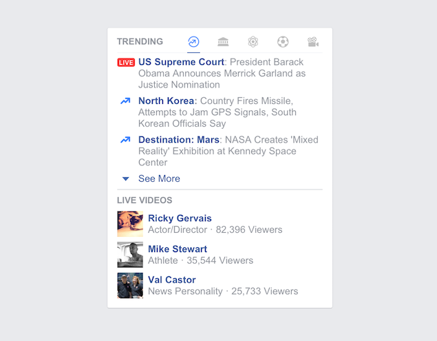 Facebook Live Video - Trending