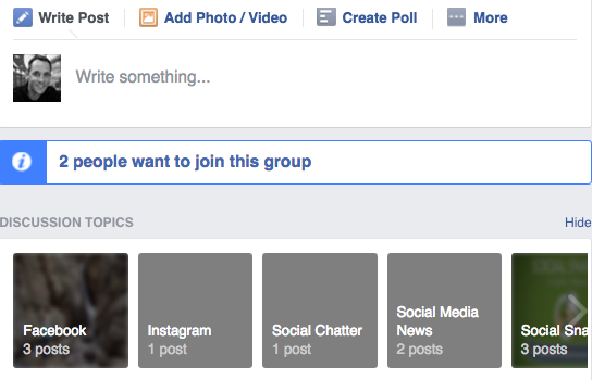 Facebook Group discussion topics