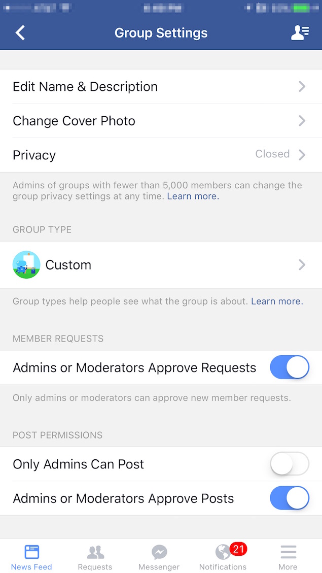 Facebook Group Post Permissions