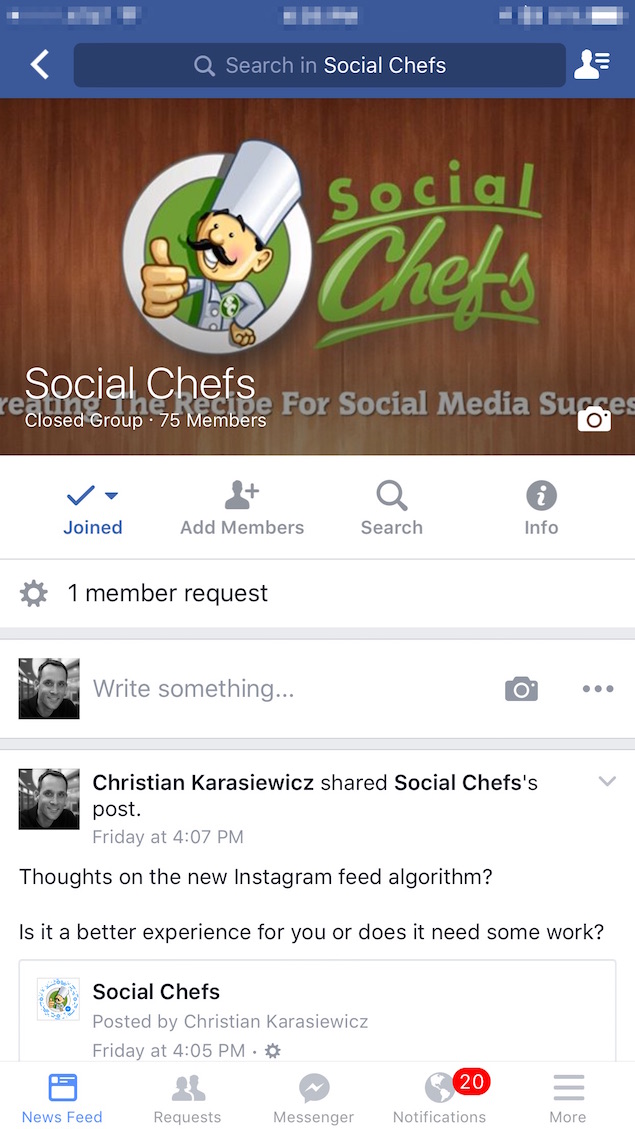 Facebook Group - Social Chefs