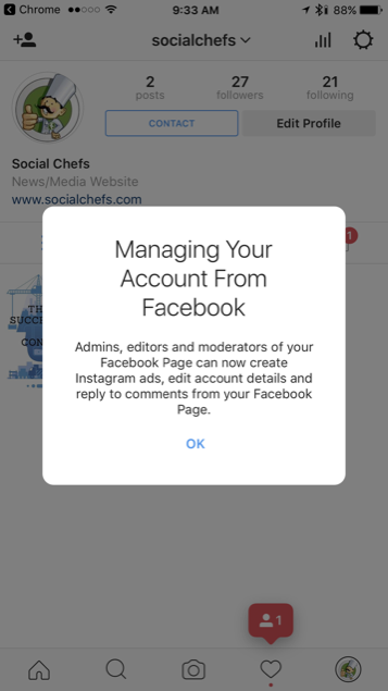 Manage Instagram from Facebook Pages