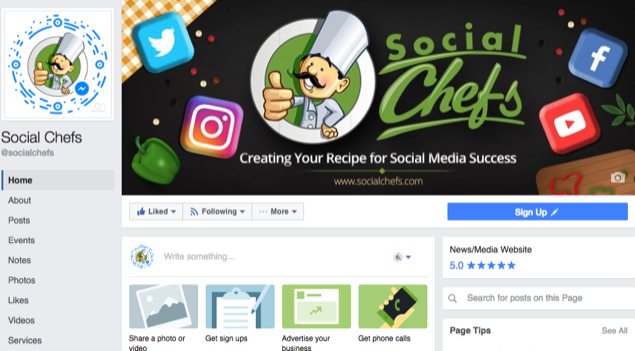 Social Chefs Facebook Page