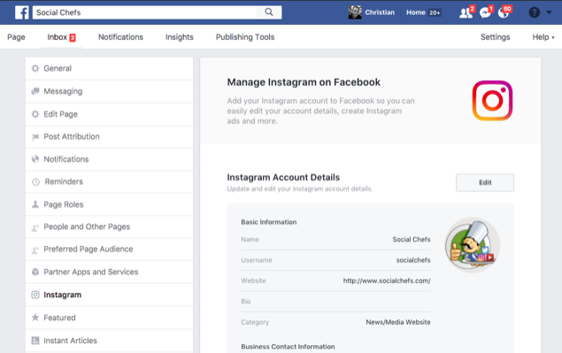 Manage Instagram on Facebook