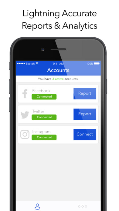 Social Bolt social analyzer and reporting tool -iOS