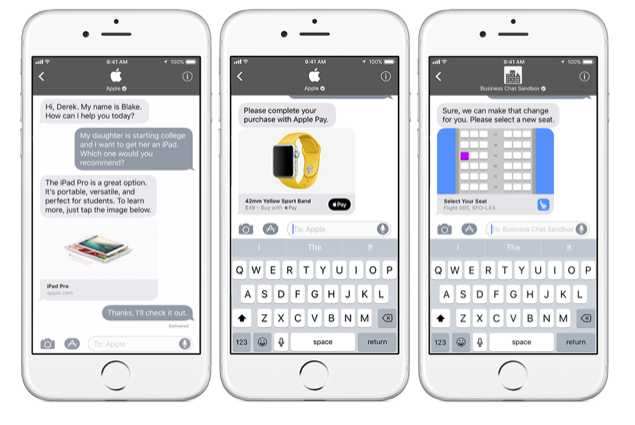 Business chat in Apple iMessage