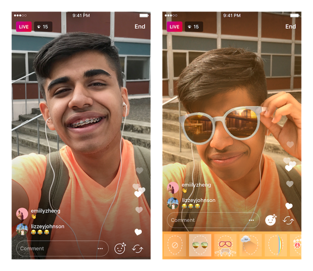 Instagram Live face filters