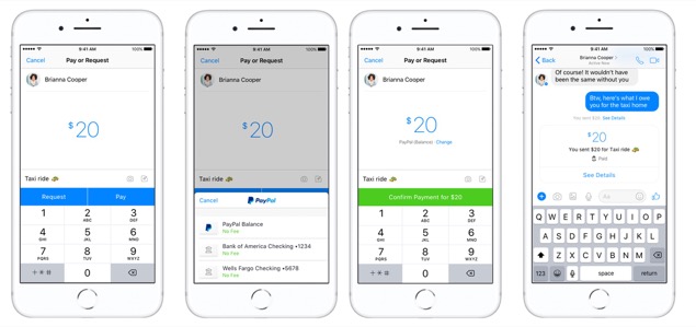 Facebook Messenger and PayPal