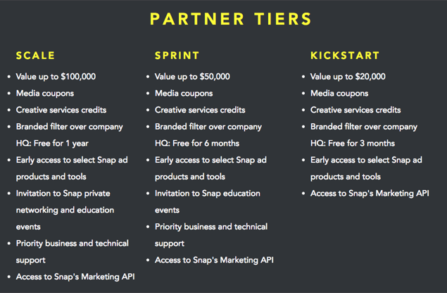 Snap Accelerate partner tiers