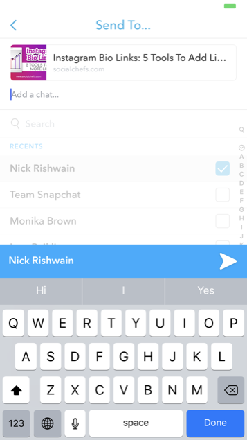 Snapchat link sharing preview
