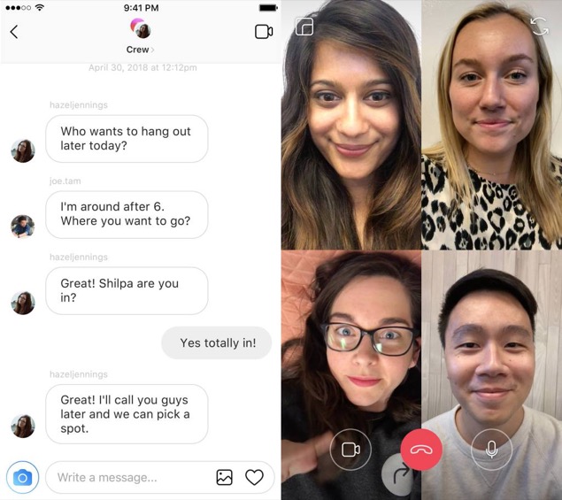 Instagram video chat