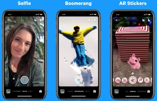 Facebook Messenger - Selfie, Boomerang and AR Sticker mode