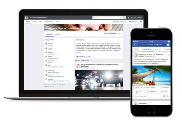 Brand collaborations - Facebook Group management tools