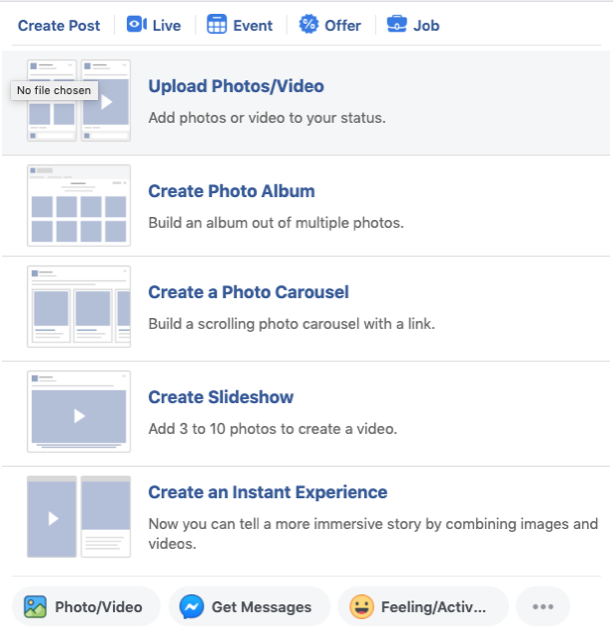 Facebook Premiere - Step 2: Upload photos and videos