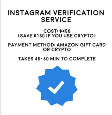 Fake Instagram verification service
