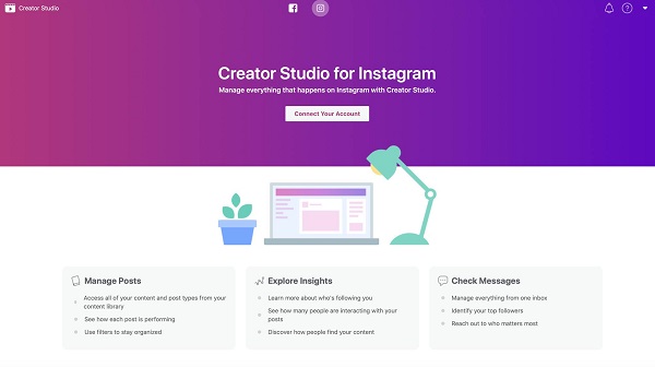 Instagram Creator Studio for managing your Instagram posts, insights and messages Instagram Creator Studio Dashboard