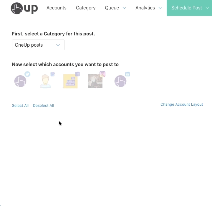 OneUp - Social media scheduling tool